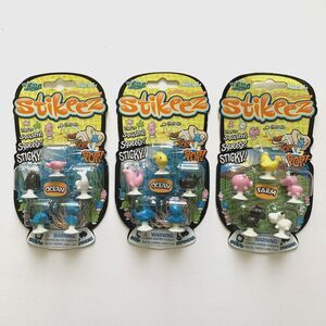 3 pk 15 pc Total Zing STIKEEZ Mini Figures Suction Cup Pop Toys Squishy Sticky